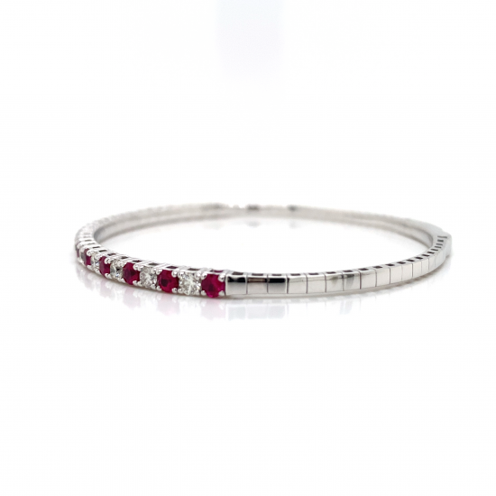 HALF WAY RUBY DIAMOND BANGLE