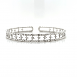 BEADED & CROSS DIAMOND OPEN BANGLE BEADED & CROSS DIAMOND OPEN BANGLE