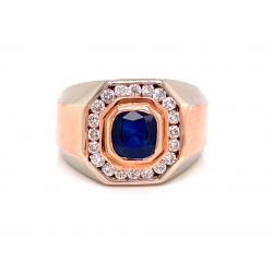 SAPPHIRE & DIAMOND MENS RING SAPPHIRE & DIAMOND MENS RING