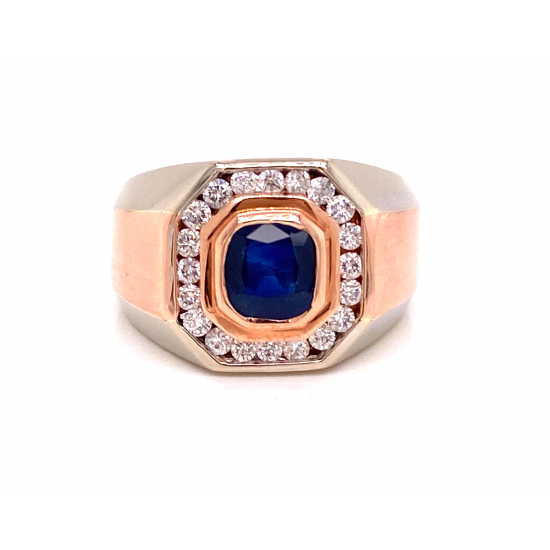 SAPPHIRE & DIAMOND MENS RING