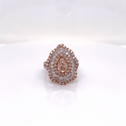 TRIPLE HALO PEAR CUT DIAMOND SPLIT BAND