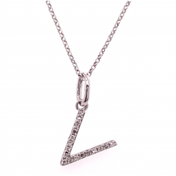 LETTER "V" DIAMOND PENDANT