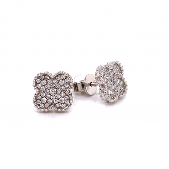 FLOWER PAVE DIAMOND EARRINGS