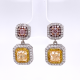 YELLOW & PINK DIAMOND DROP EARRINGS