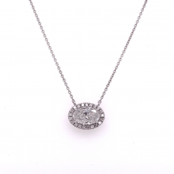 OVAL CUT HALO DIAMOND PENDANT