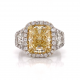 RADIANT CUT FANCY LIGHT YELLOW DIAMOND RING