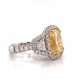 RADIANT CUT FANCY LIGHT YELLOW DIAMOND RING