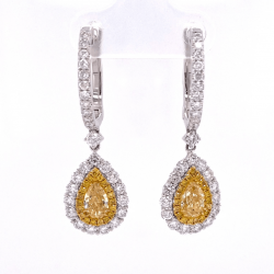 YELLOW DIAMONDS TEAR DROP EARRINGS YELLOW DIAMONDS TEAR DROP EARRINGS