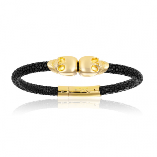 Double Bone Double Skull Bracelet 