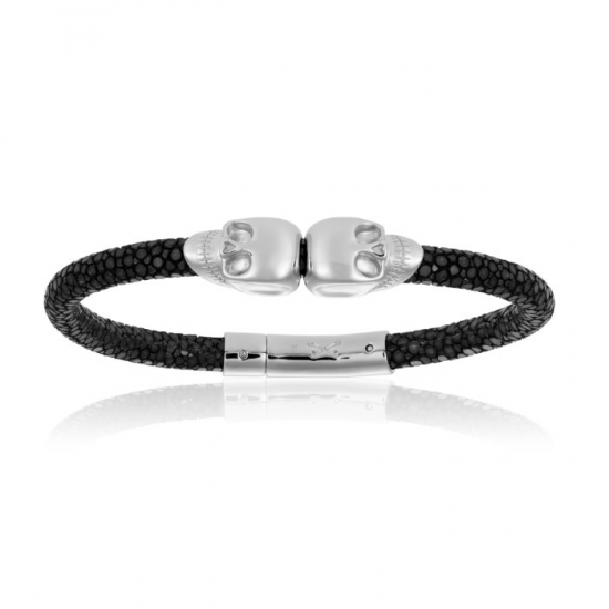 Double Bone Double Skull Bracelet 