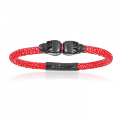 Double Bone Double Skull Bracelet 