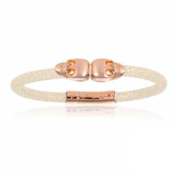 Double Bone Double Skull Bracelet 