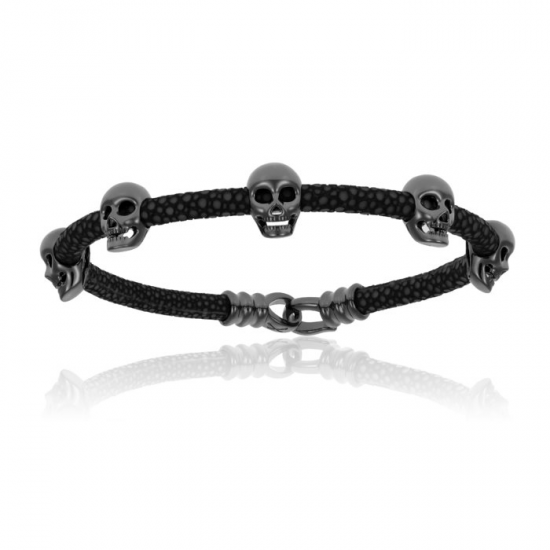 Double Bone Multi Skull Bracelet 