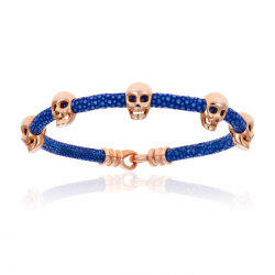 Double Bone Multi Skull Bracelet 
