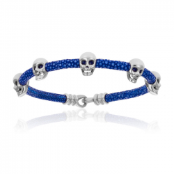 Double Bone Multi Skull Bracelet 