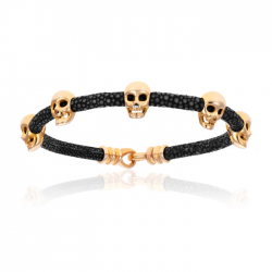 Double Bone Multi Skull Bracelet 