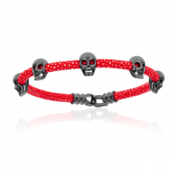 Double Bone Multi Skull Bracelet  