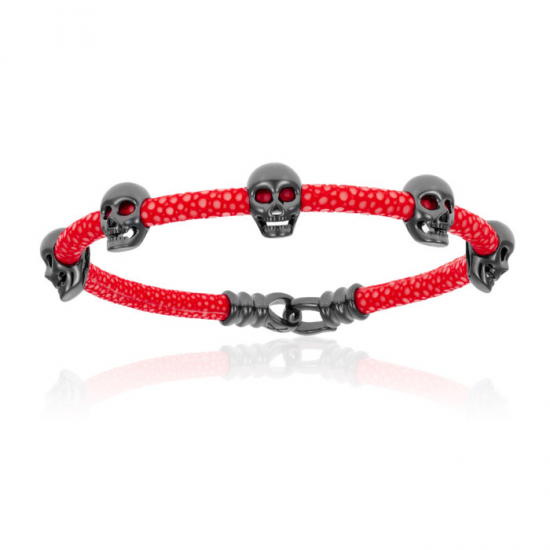 Double Bone Multi Skull Bracelet  