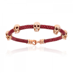 Double Bone Multi Skull Bracelet 