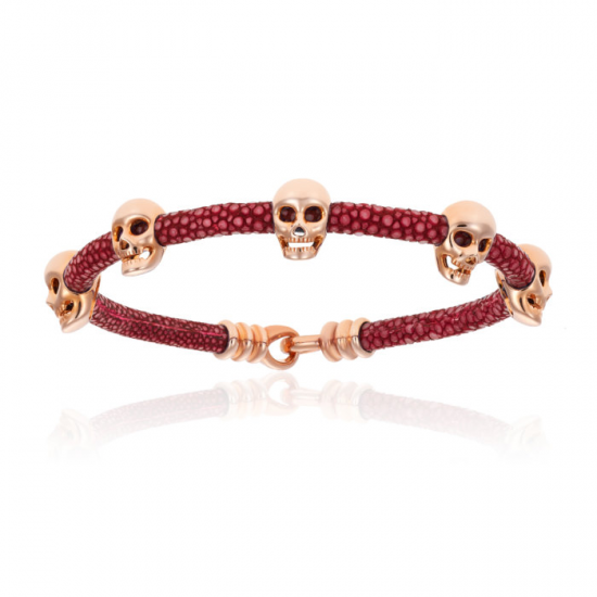 Double Bone Multi Skull Bracelet 