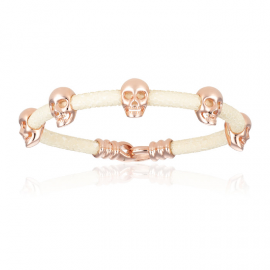 Double Bone Multi Skull Bracelet 