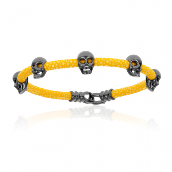 Double Bone Multi Skull Bracelet 