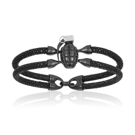 Double Bone Single Grenade Bracelet 