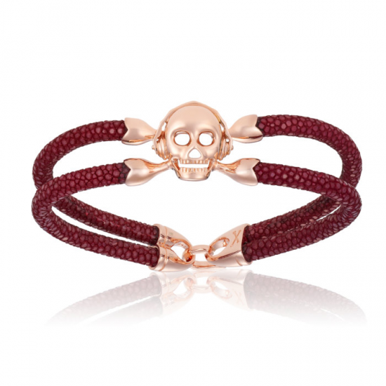 Double Bone Single Skull Bracelet 