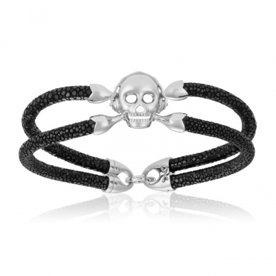 Double Bone Single Skull Bracelet