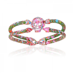 Double Bone Single Skull Bracelet 