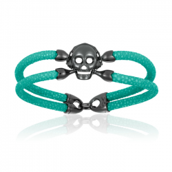 Double Bone Single Skull Bracelet 