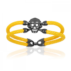Double Bone Single Skull Bracelet 