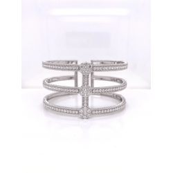 WIDE OPEN HINGED DIAMOND BANGLE