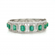 EMERALD & HALO DIAMOND BANGLE