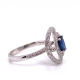 SAPPHIRE HALO WITH PAVE DIAMOND RING