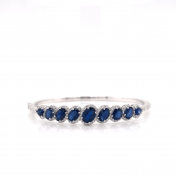 OVAL SAPPHIRE & HALO DIAMOND BANGLE