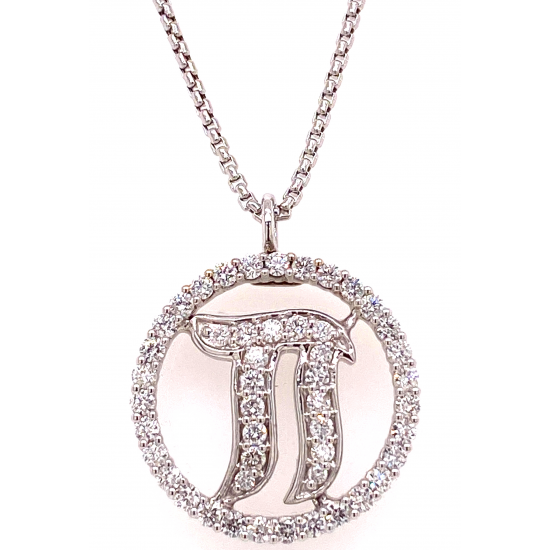 "PI" INSIDE CIRCLE DIAMOND PENDANT