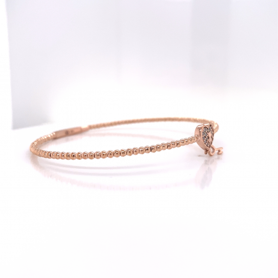 FLEXIBLE HEART & KEY DIAMOND BANGLE