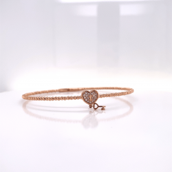 FLEXIBLE HEART & KEY DIAMOND BANGLE FLEXIBLE HEART & KEY DIAMOND BANGLE