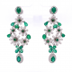 EMERALD PRETTY FLOWERS DANGLING EARRINGS