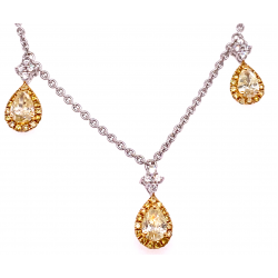 DANGLING YELLOW DIAMOND NECKLACE