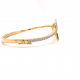 BAGUETTE & ROUND CUT DIAMOND DOUBLE LEAF BANGLE