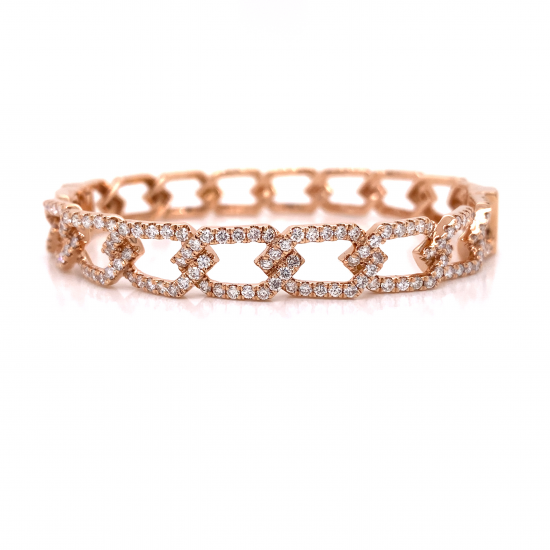 HEXAGON LINK DIAMOND BANGLE