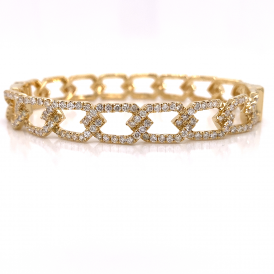 HEXAGON LINK DIAMOND BANGLE