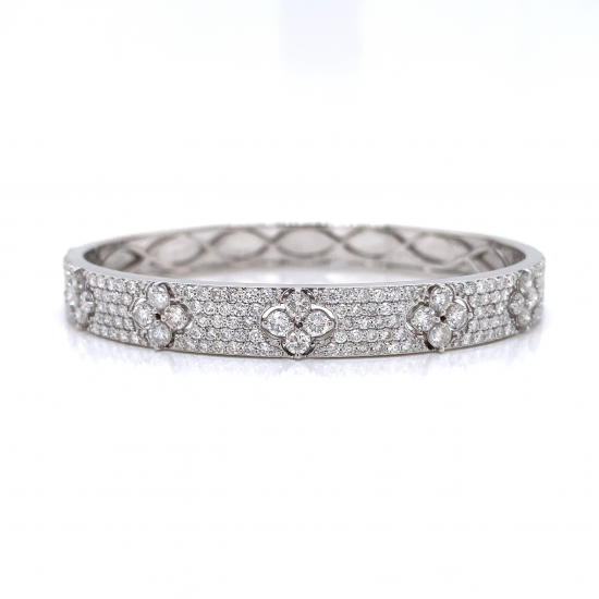 DIAMOND BANGLE WITH FLOWER DESIGN