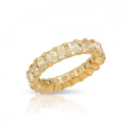 Radiant Cut Yellow Diamond Eternity Ring 