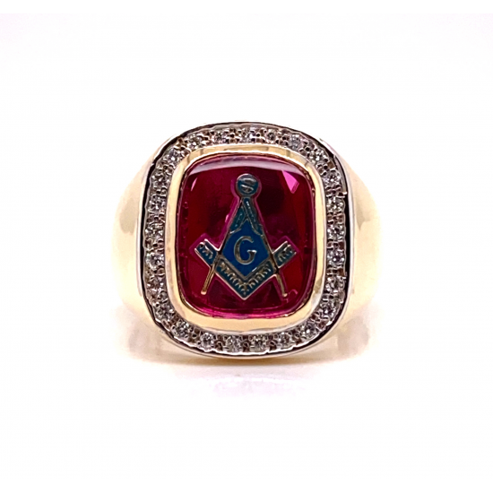 MASONIC MENS DIAMOND RING