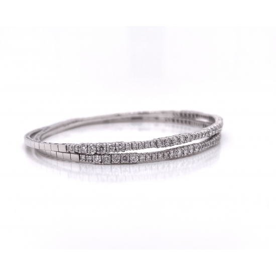 FLEXIBLE WRAP AROUND HALF WAY DIAMOND BANGLE