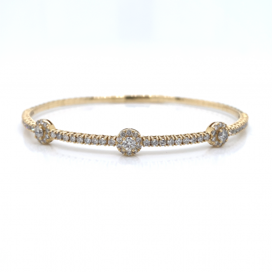 THREE CLUSTER DIAMOND BANGLE