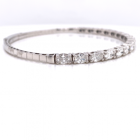 HALF WAY OVAL DIAMOND BANGLE